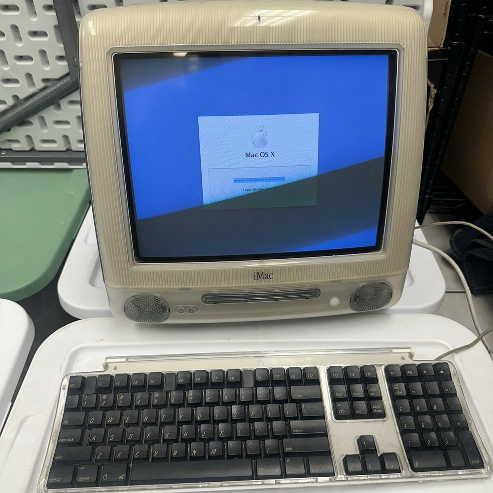 Vintage 2000 Apple iMac G3 Snow M5521 500MHZ  256MB Ram Tested Working Keyboard